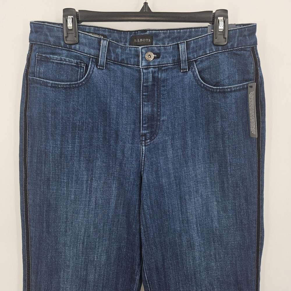 Talbots Jeans Women 10 High Waist Straight Ankle Side Stripe Njormcore Classic‎ - Picture 2 of 12
